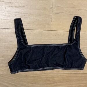 Solid & Striped The Jean Bikini Top in Denim